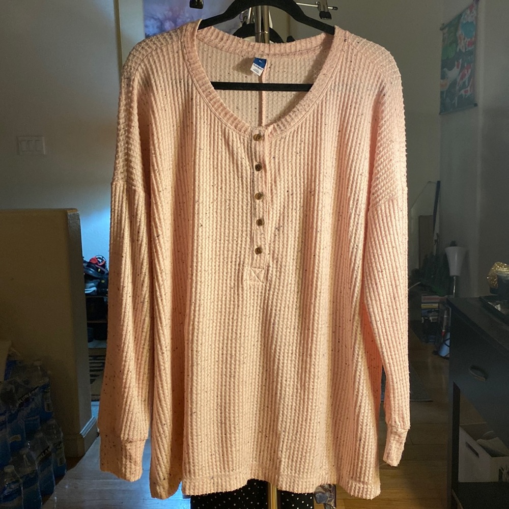 OLD NAVY Button up Pink Thermal Long Sleeves.